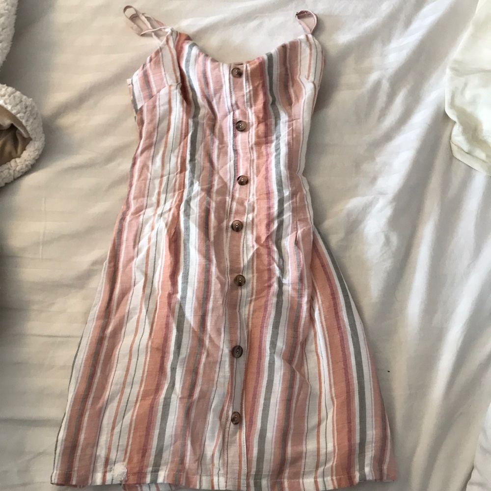 Spring time stripped mini dress